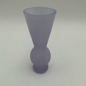 Frosted Lavender Purple Satin Glass Posey Vase.